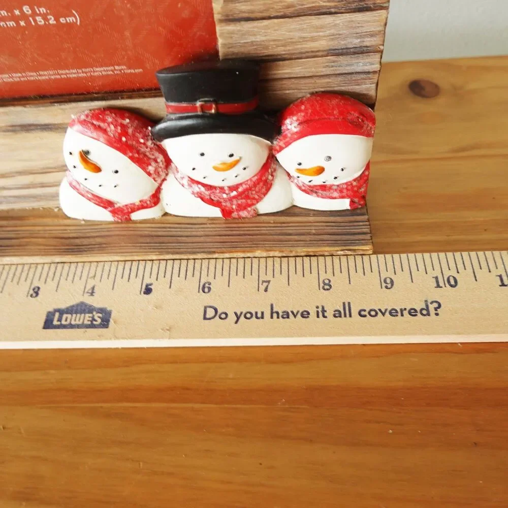 ST. NICHOLAS SQUARE  SNOWMAN SPARKLE 3 snowmen PICTURE FRAME 4